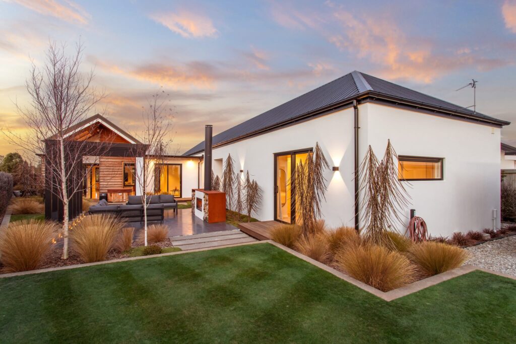 Stylish courtyard and outdoor living area of a modern home, part of a quality house and land package designed for luxury homes for sale.